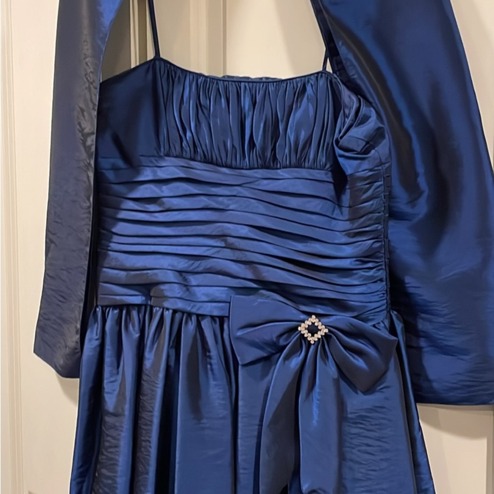 Aspeed Navy Blue Formal Dress with Bow Detail